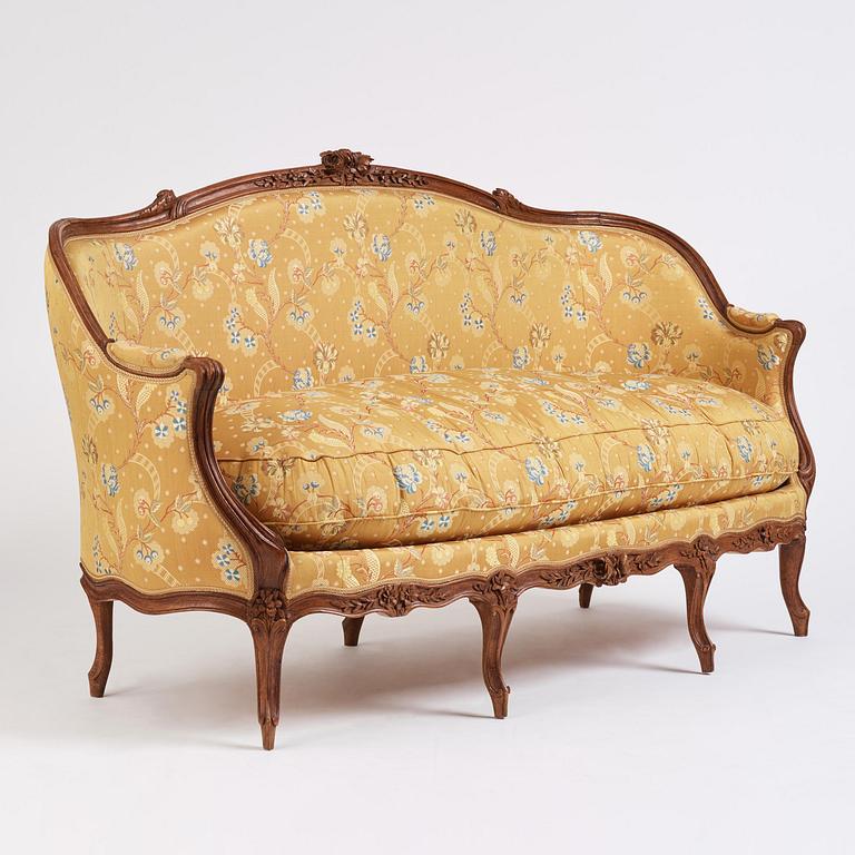 A Louis XV canapé en gondole sofa by Georges Jacob (master in Paris 1765-1814).