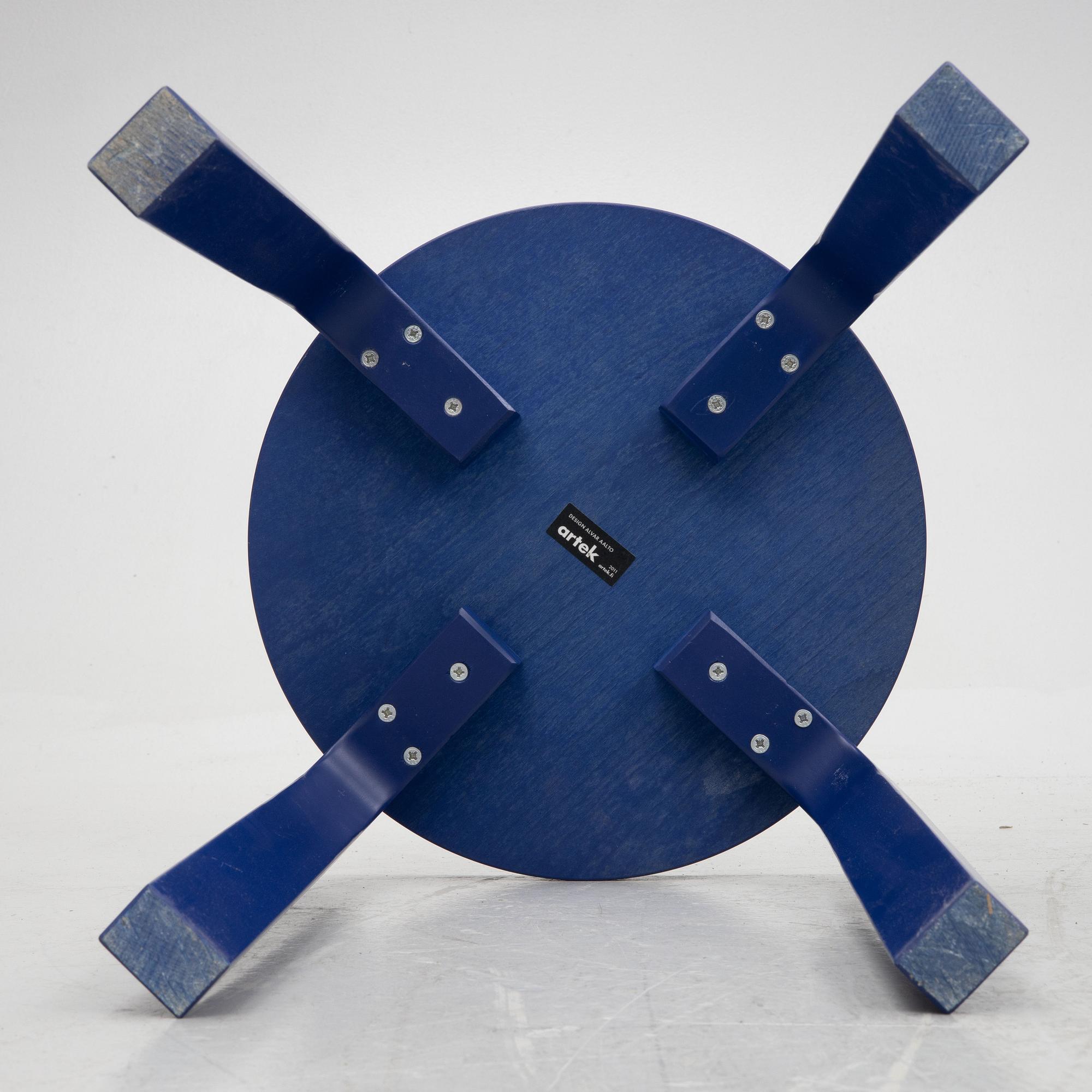 Alvar Aalto, a set of three model '60' stools, Artek, Finland 2011.