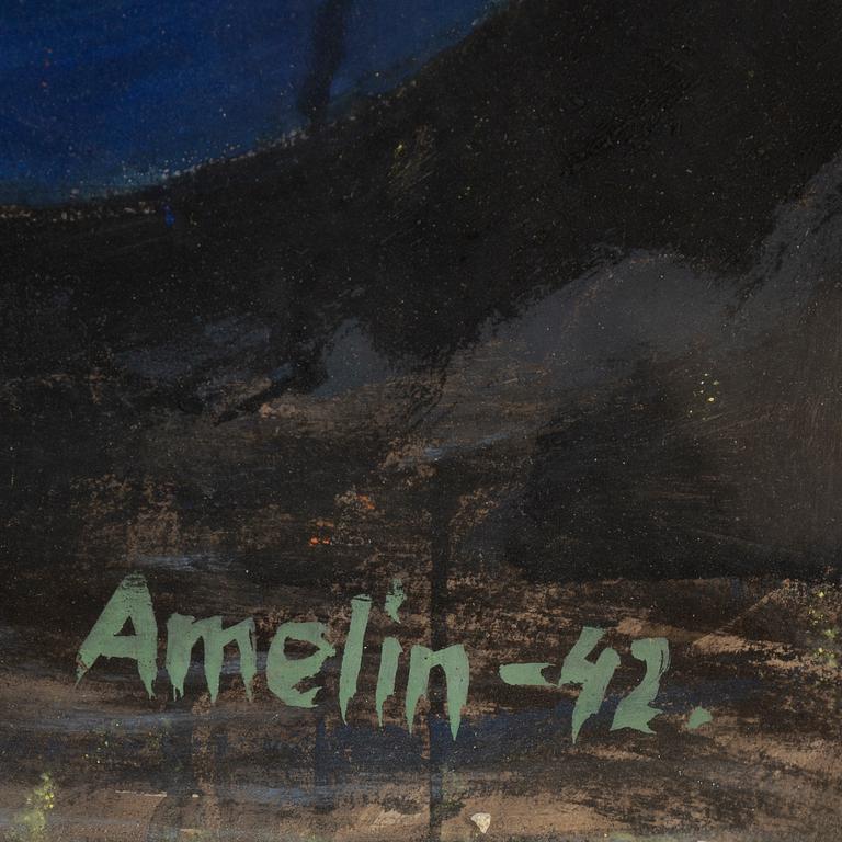 ALBIN AMELIN, gouache, signerad Amelin och daterad -42.