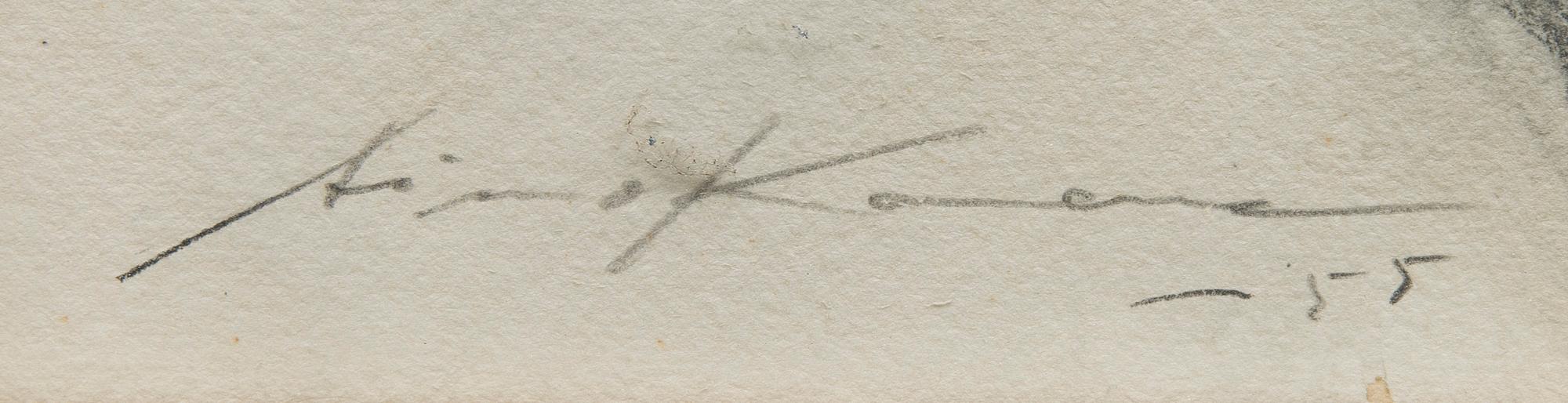 AIMO KANERVA, vesiväri, signeerattu ja päivätty -55.