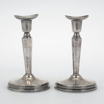 LJUSSTAKAR, ett par, silver, MGAB, Uppsala, 1957.