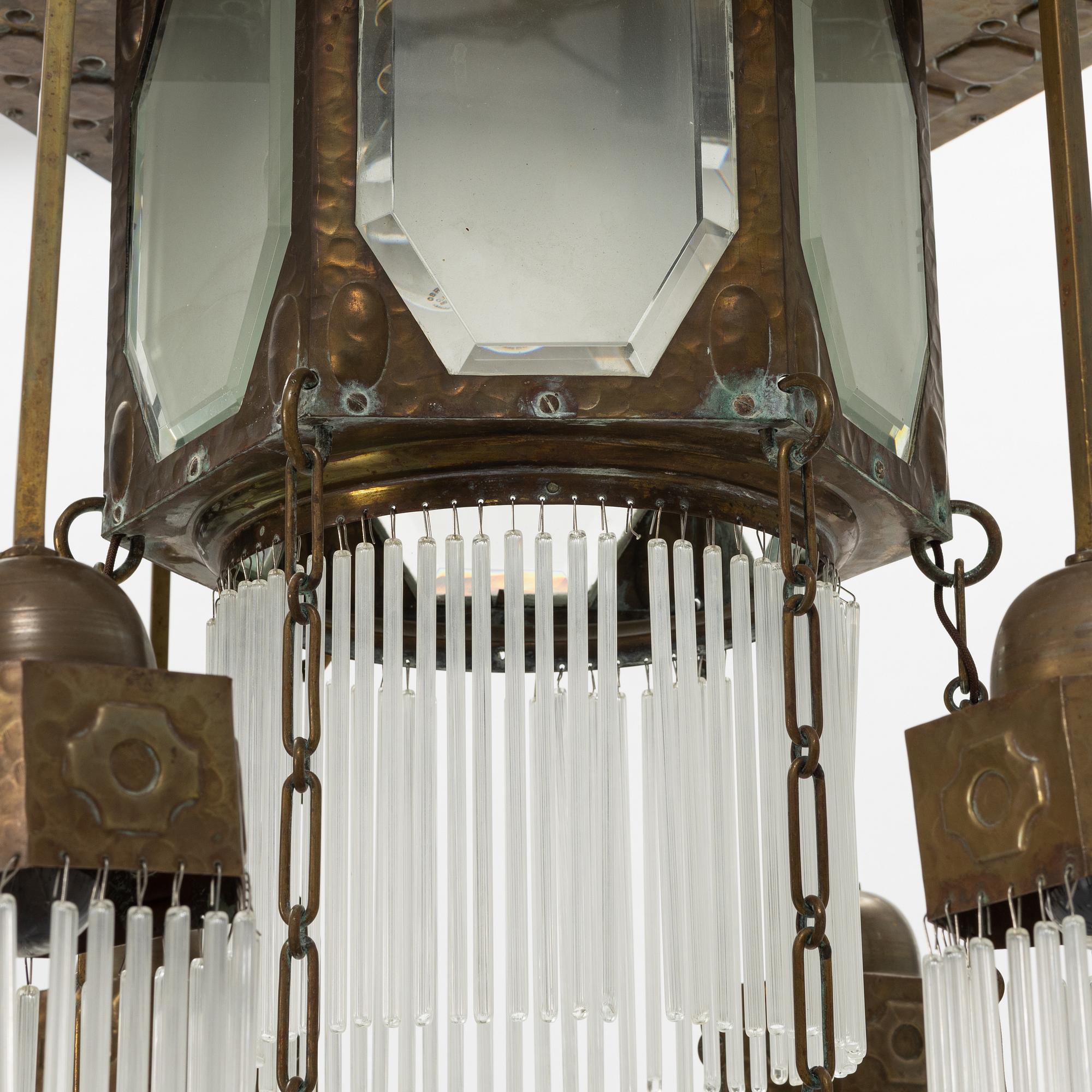 An Art Nouveau ceiling light, early 20th Century.