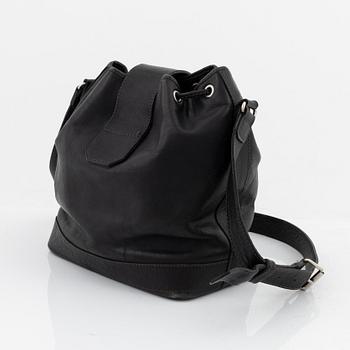 Kenzo, a black leather bucket bag.