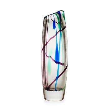 A Vicke Lindstrand 'Abstracta' glass vase, Kosta 1950's-60's.