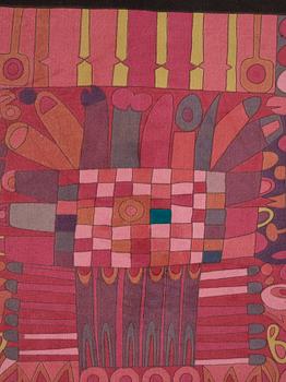 Stig Lindberg, a textile, screen print on velvet for Nordiska Kompaniet, Sweden 1960s.