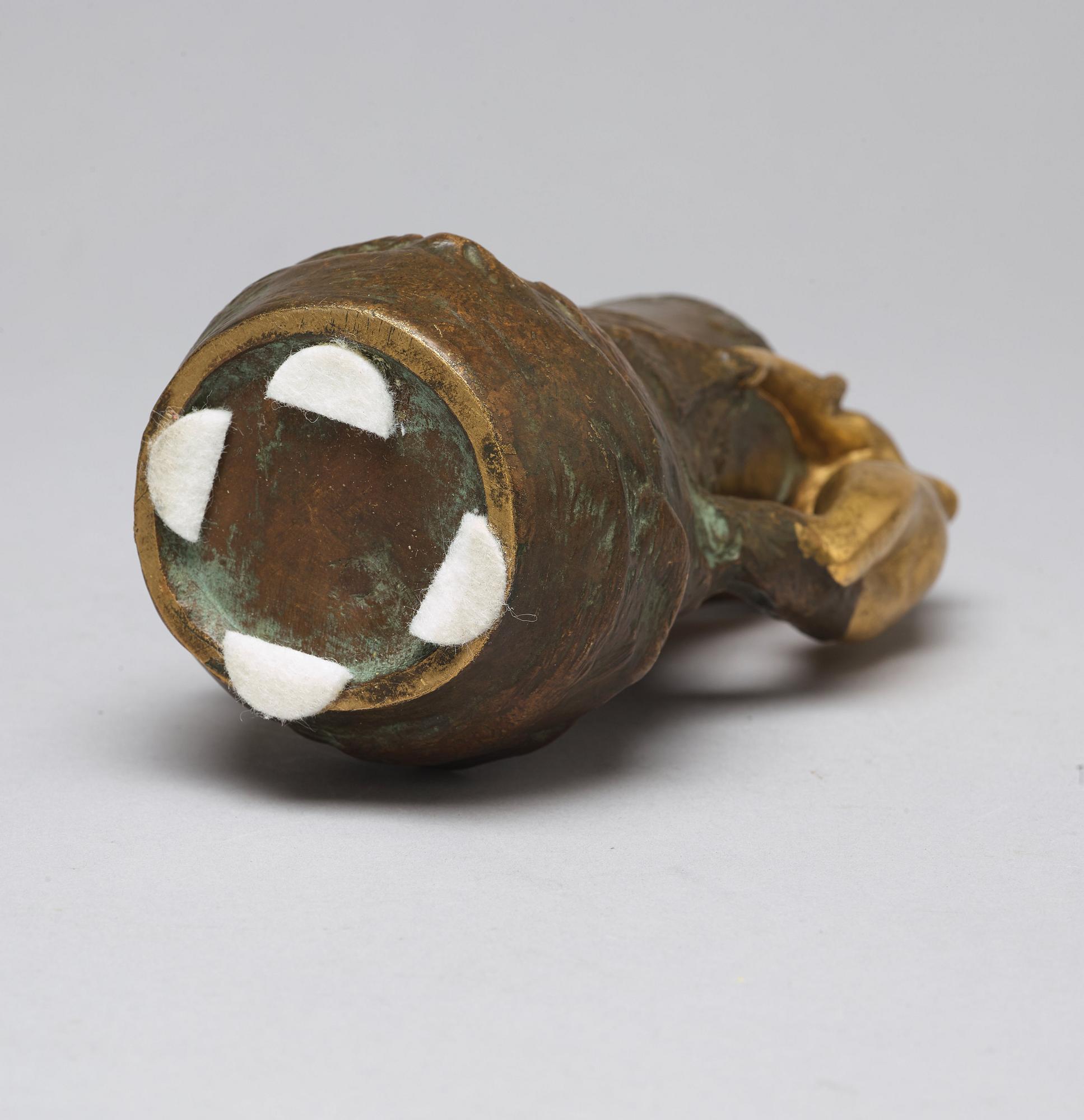 CHARLES KORSCHANN, an art nouveau gilt and patinated bronze vase, Paris ca 1900.