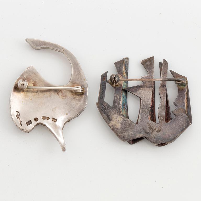 REY URBAN, Broscher, 2 st, silver, Stockholm.