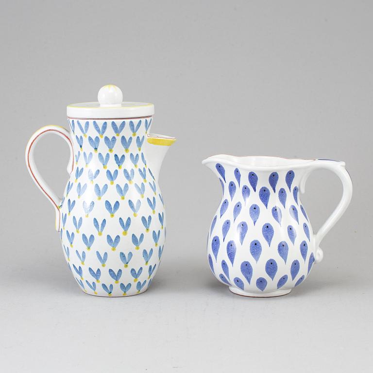 Two second half of the 20th century faiance pitchers by Stig Lindberg, Gustavsberg.