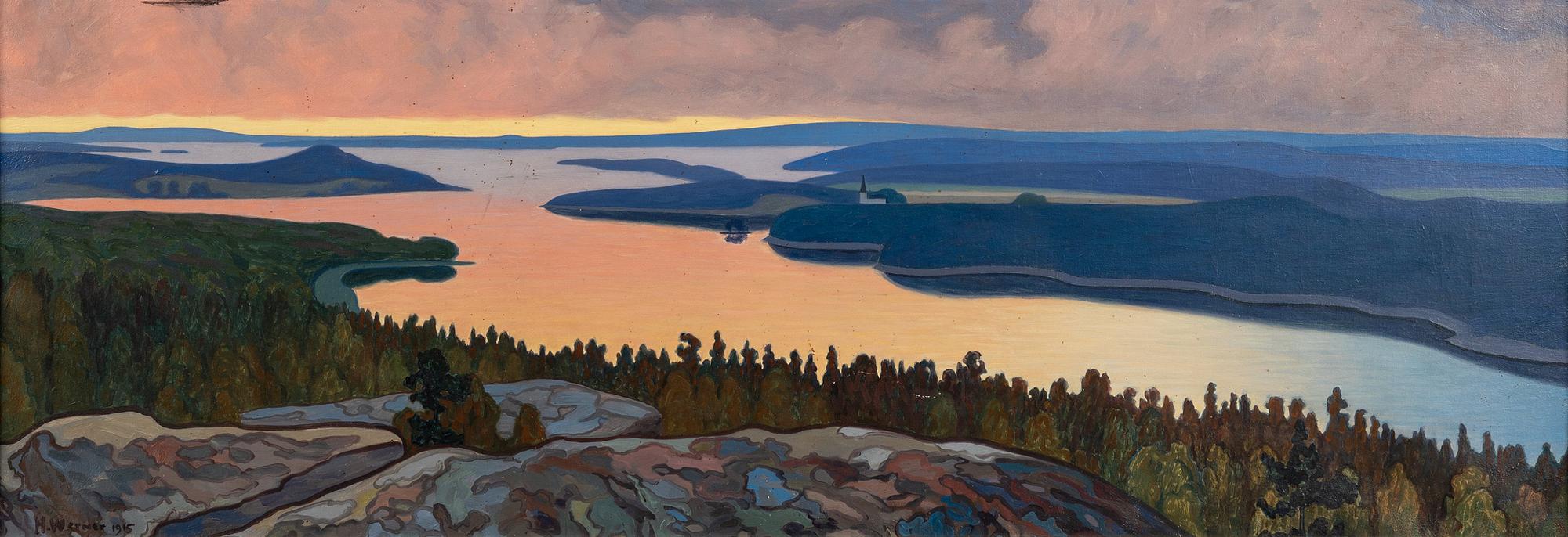 Hilding Werner, Motiv från Glafsfjorden, Värmland.