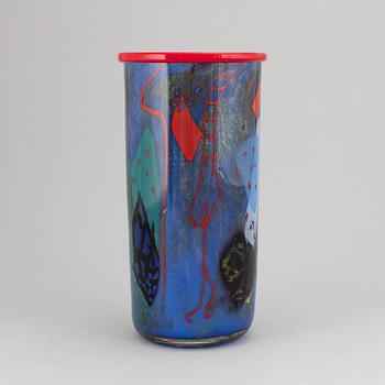 Sven-Åke Carlsson, a unique glass vase, signed.
