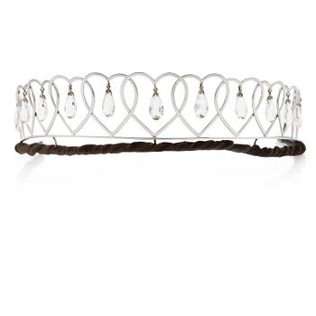 484. CF Carlman tiara 18K vitguld med droppslipad bergkristall, Stockholm 1968.