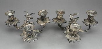 KANDELABERARMAR, 2 st, nyrokoko, 1800-talets slut.