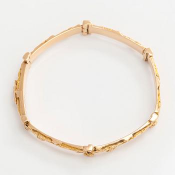 Björn Weckström, a 14K gold bracelet 'Tundra' for Lapponia 1973.