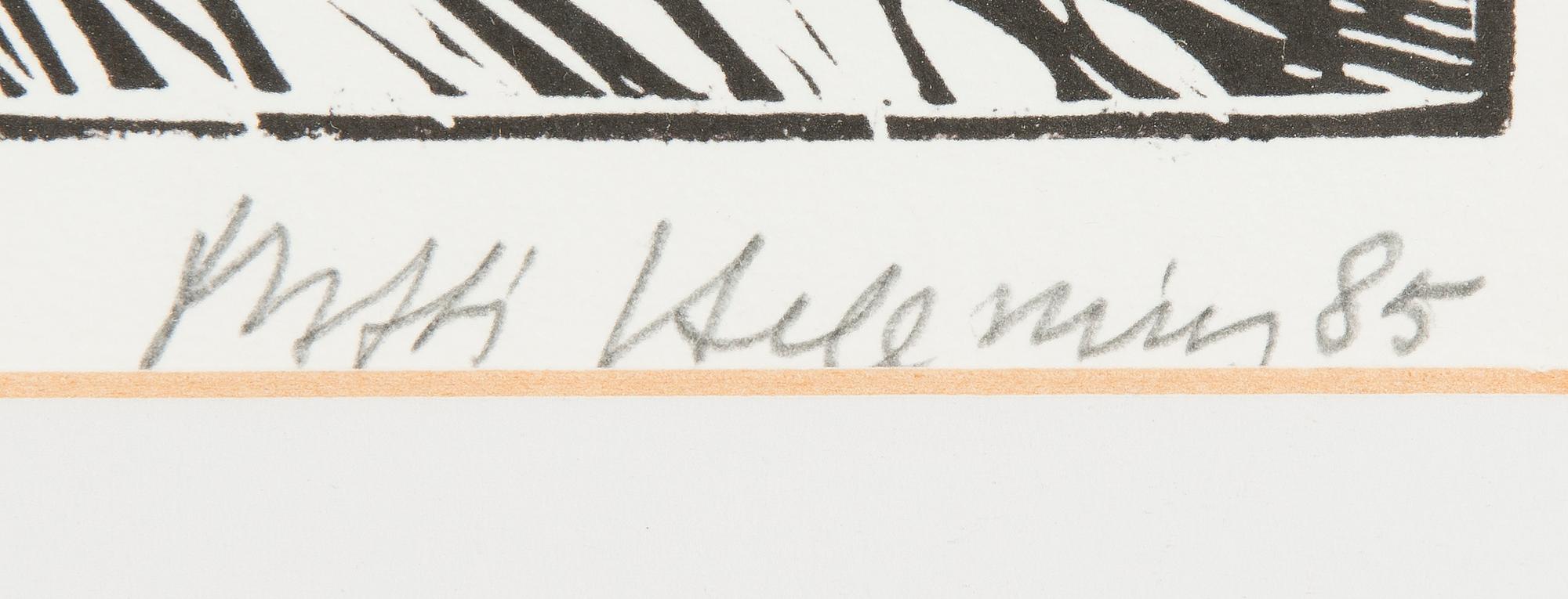 MATTI HELENIUS, träsnitt, signerad och daterad -85, numrerad 30/30.