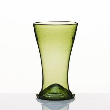 A 'Waldglass' beaker, 18th century, possibly from Limmared or Skånska glasbruket.
