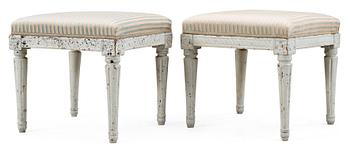 506. A pair of Gustavian stools by J. Malmsten.