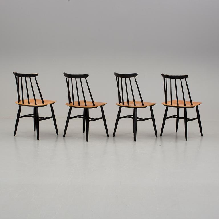STOLAR, 4 st, "Fanett", Ilmari Tapiovaara, Edsbyverken, formgiven 1958.
