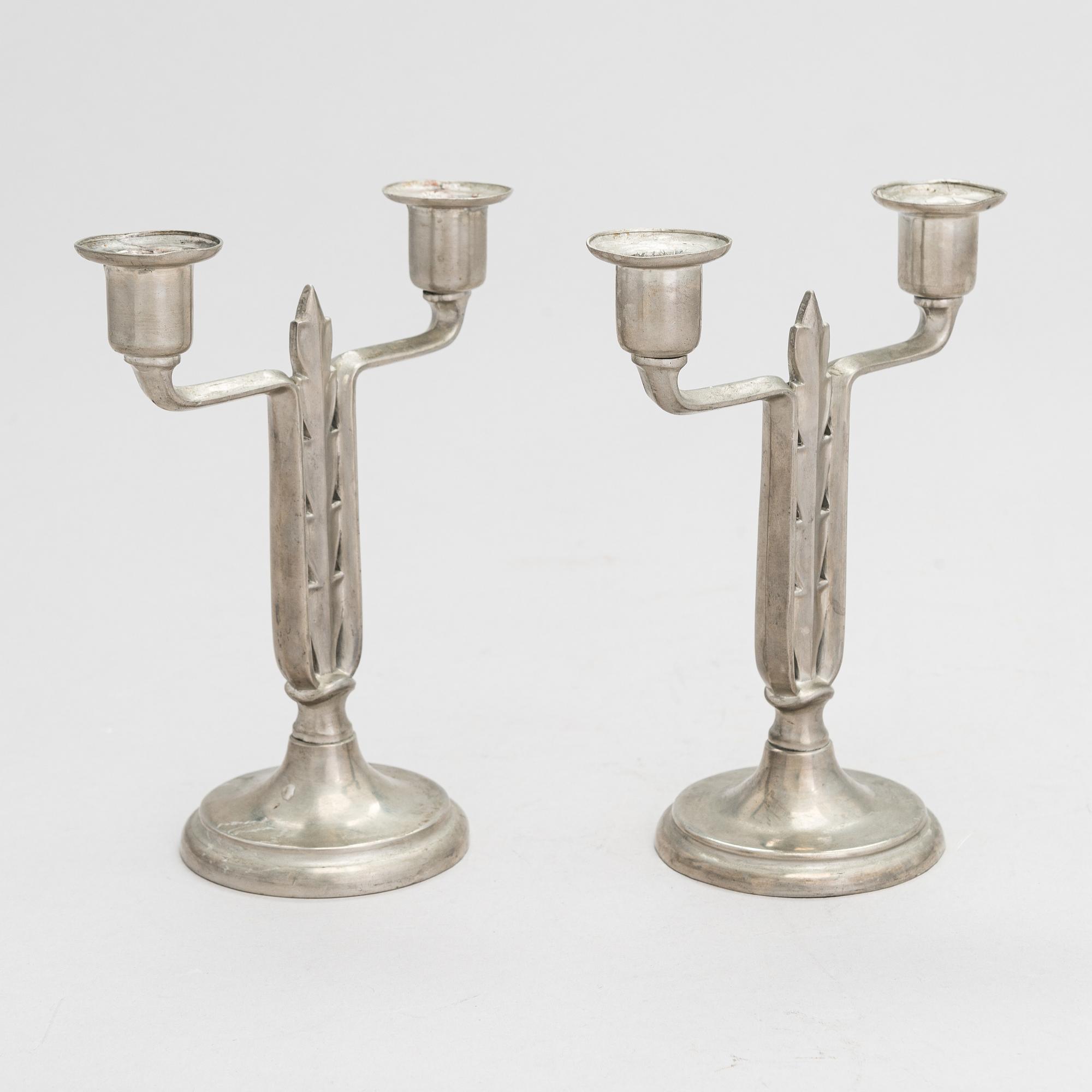 Paavo Tynell, a pair of 1920/30's candlesticks for Taito.