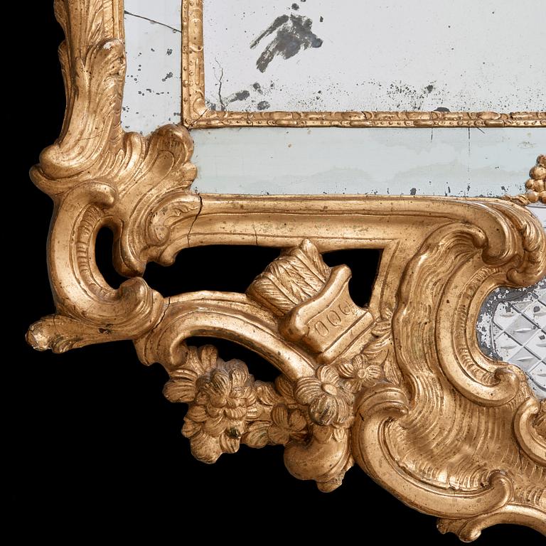 A Swedish Rococo 18th century mirror.