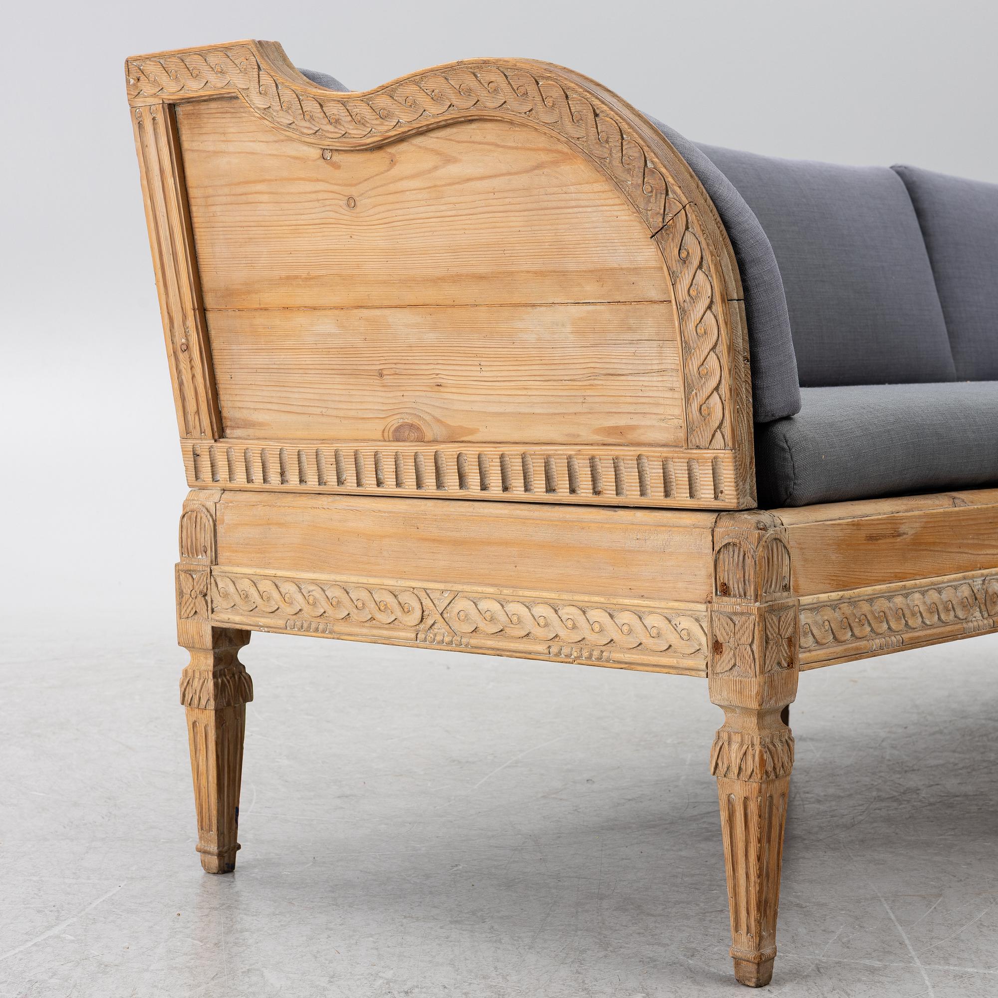 A Gustavian sofa, late 18th Century.