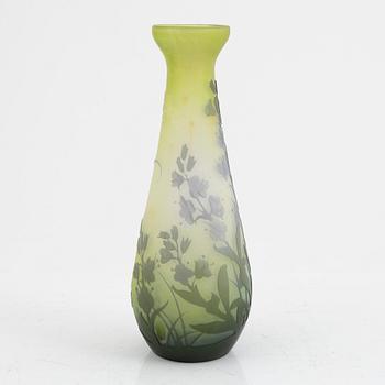 Emile Gallé, vase, glass, Art Nouveau, Nancy, France, early 20th century.