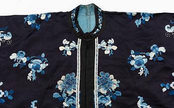 A Chinese embroidered silk robe, 1920's.