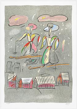 Madeleine Pyk, "Tusen dagar och en dröm", portfolio with 4 lithographs in colours and a book.