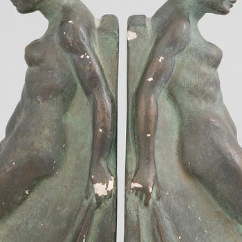 Erik Elenius, a pair of Swedish Grace bookends, 1920's.