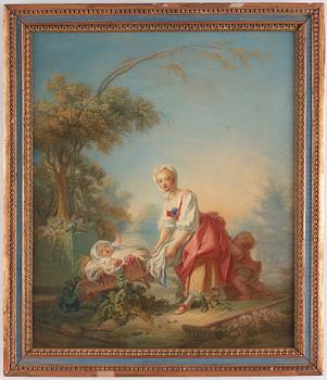 Jean Honoré Fragonard Follower of, ”La bergère”/”La vendangeuse” ("The Shepherdess"/"The Grape Picker").