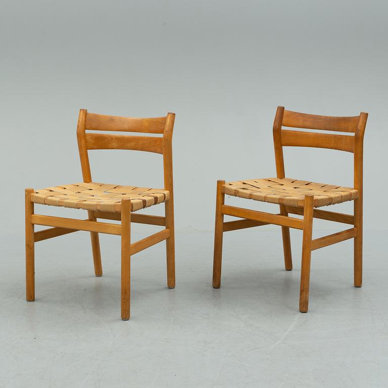 BØRGE MOGENSEN, nine beech chairs from C.M. Madsens Fabriker, Haarby, Denmark.