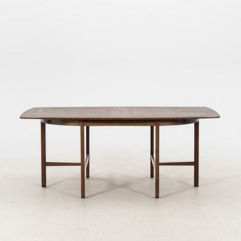 A table and four chairs in lacquered mahogany by David Rosén, "Triva-diné", middle of the 20th century.