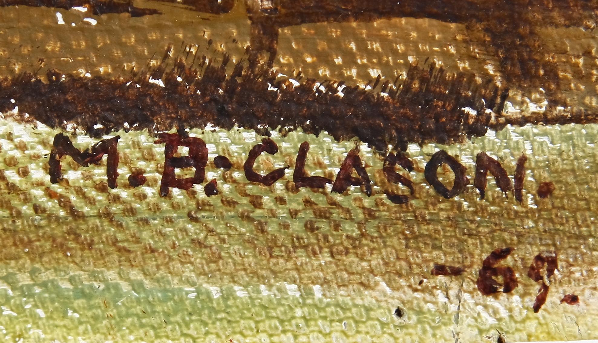 CLASON BOLIN, MÄRTHA. Olja på duk, sign  o dat -69.