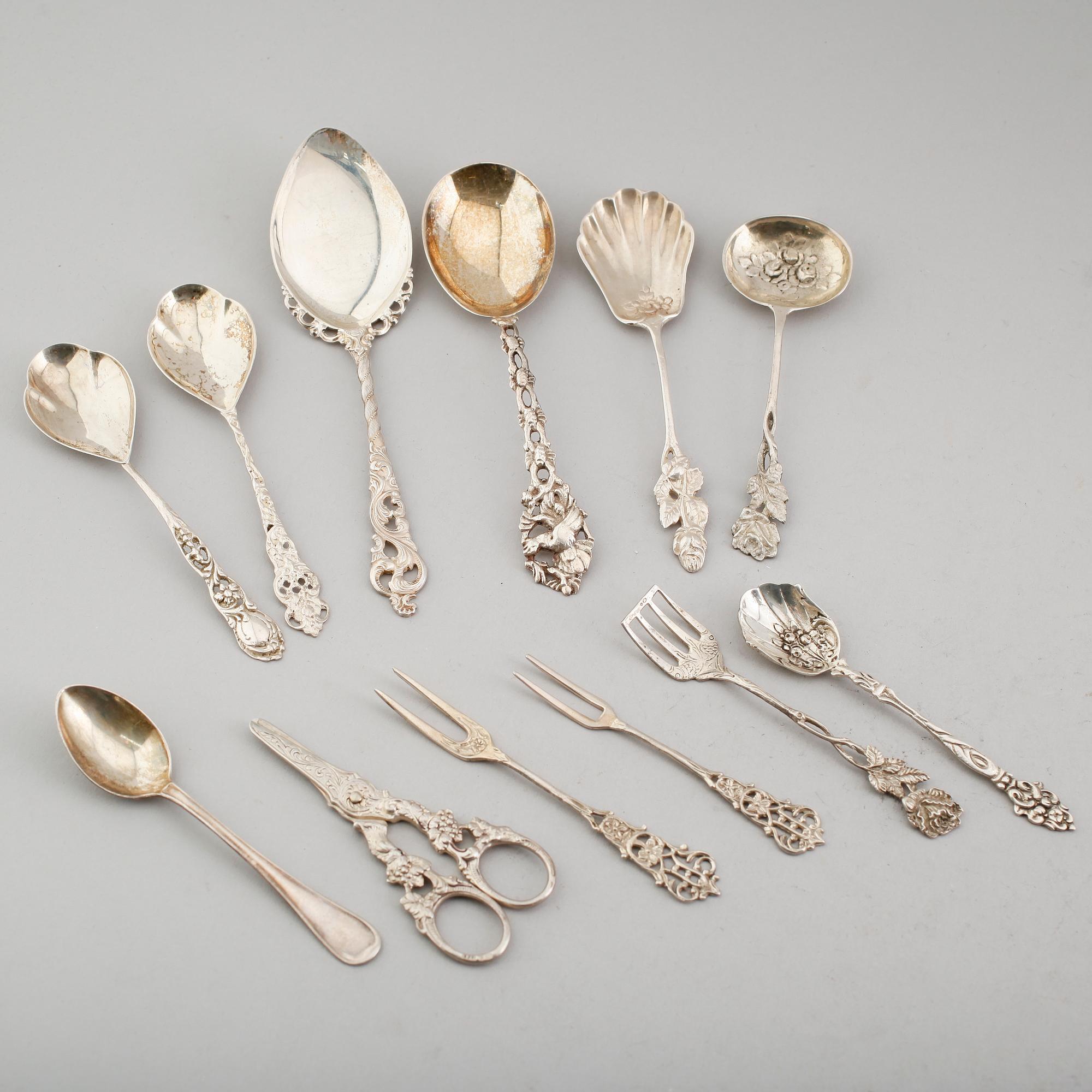 BESTICK, 12 delar, silver, 1900-tal. Vikt ca 206 gram.