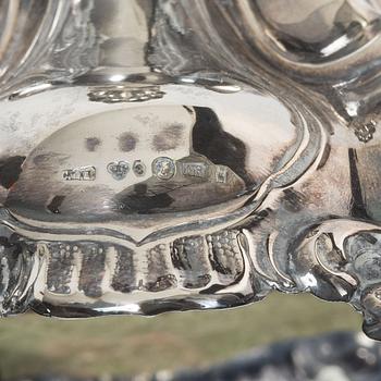 Candlesticks, a pair, Baroque style, silver, CG Hallberg, Stockholm, 1939.