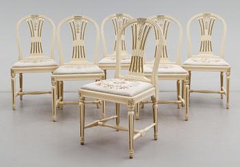 MATSALSGRUPP, 7 delar, gustaviansk stil, 1900-talets andra hälft.