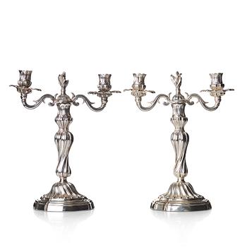 A pair of Louis XV mid 18th century candelabra.