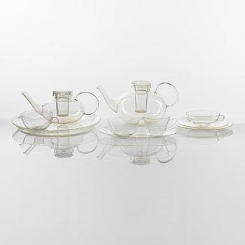 Wilhelm Wagenfeld, a 19-piece glass tea service, Jena Glas.
