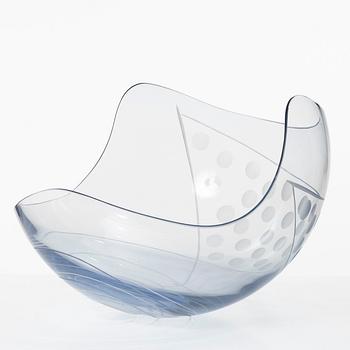 Helén Krantz, skål, glas, unik, Orrefors 2001.