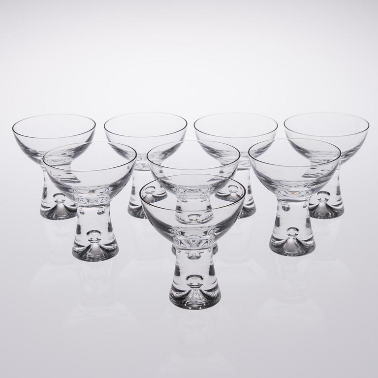 COCKTAILGLAS, 8 st, "Tapio" Tapio Wirkkala, Ittala 1900-talets senare hälft.