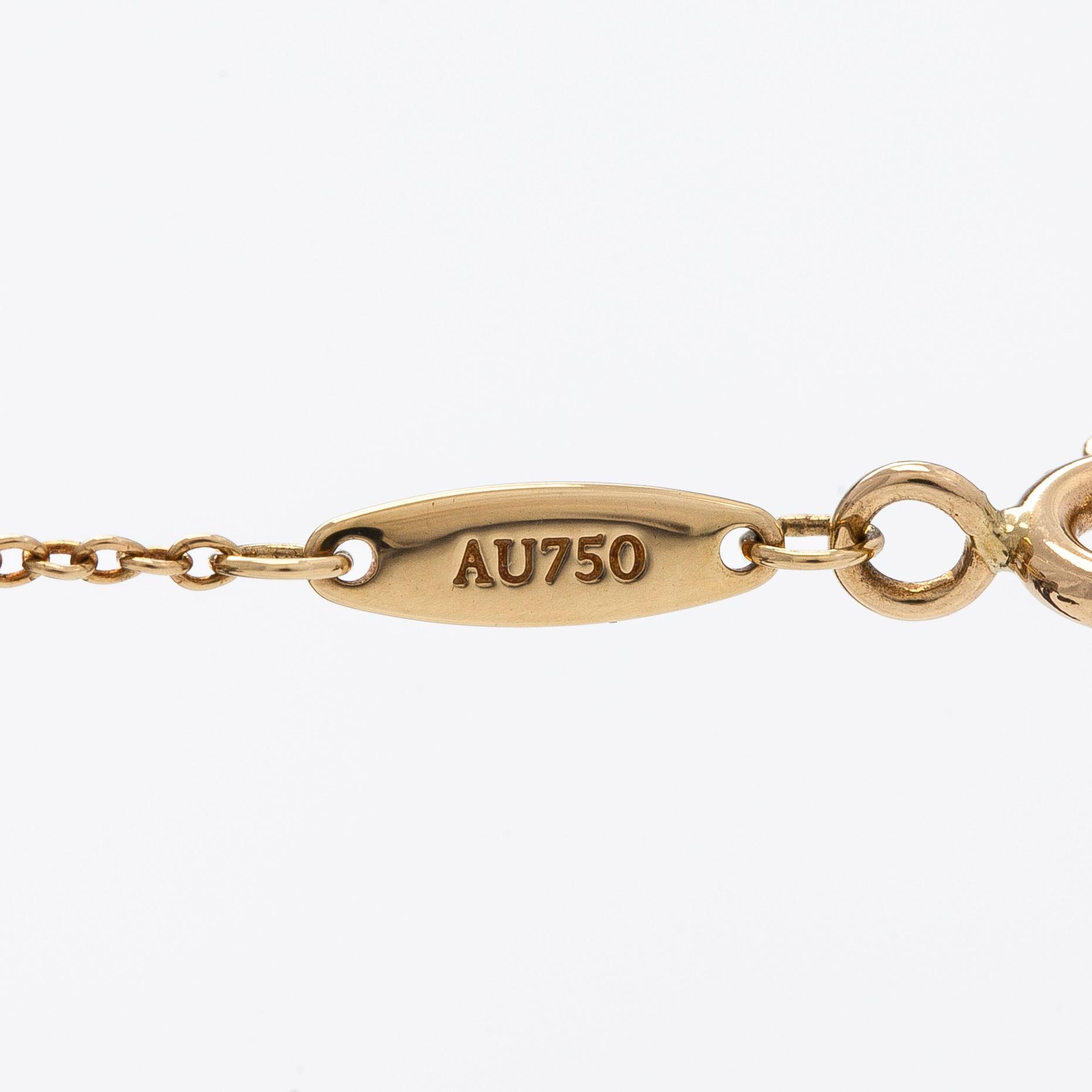 Tiffany & Co, Elsa Peretti, halsband, "Diamonds by the Yard", 18K guld med en briljantslipad diamant.