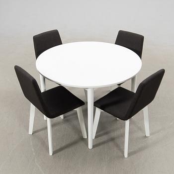 Bengt & Biritt-Marie Troedsson, dining group 5 pieces, "Runda & Deni" 2020s, manufactured by Troeds in Bjärnum.