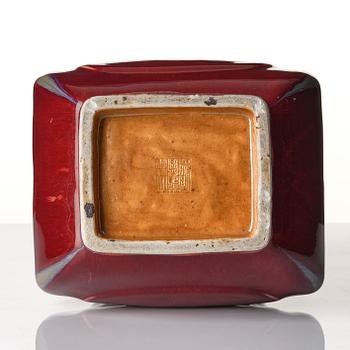 A flambe glazed Hu vase, Qing dynasty with Qianlong mark.