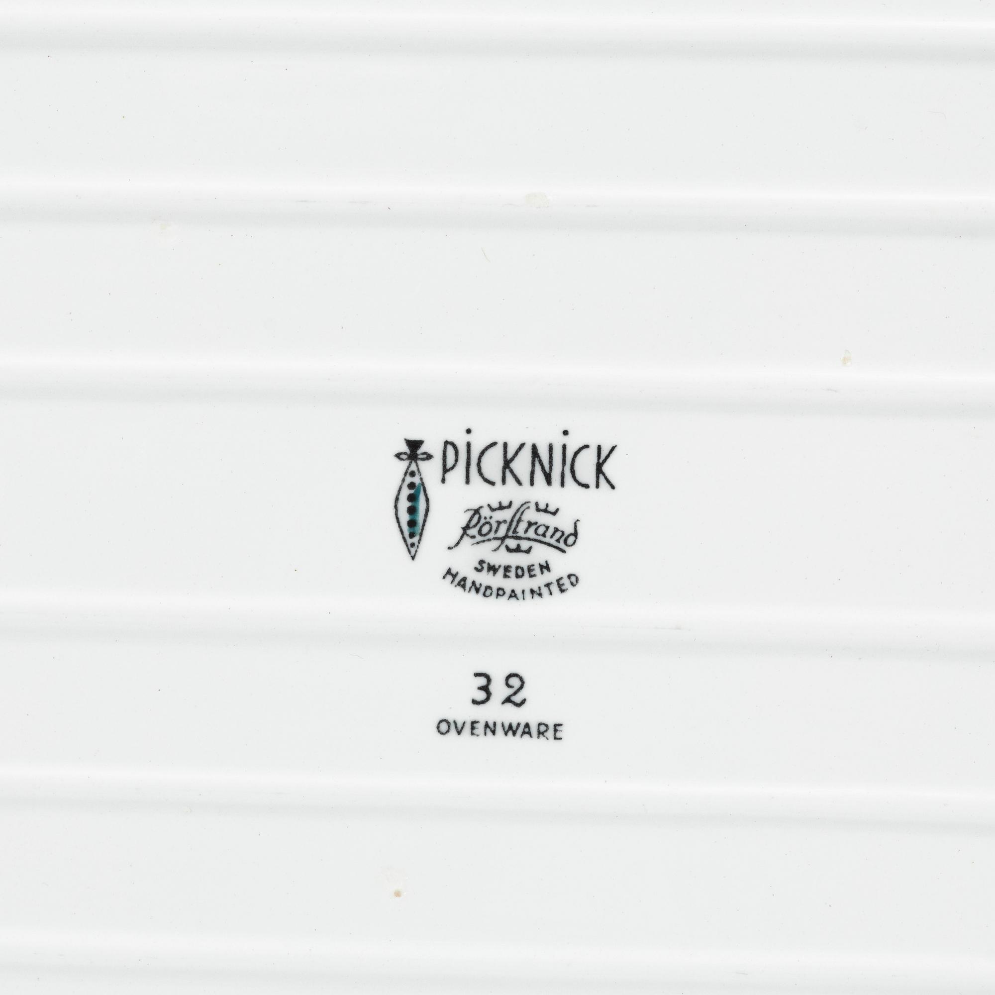 Marianne Westman, twelve service pieces, 'Picknick' and 'Pomona', Rörstrand.