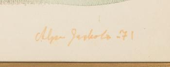 Alpo Jaakola, akvarell, signerad och daterad -71.