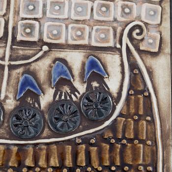 Lisa Larson, two stoneware wall reliefs, Gustavsberg.