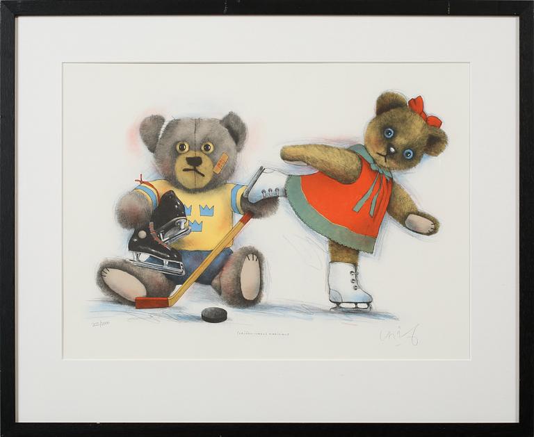 LASSE ÅBERG, färglitografi, signerad, numrerad 833/2000.