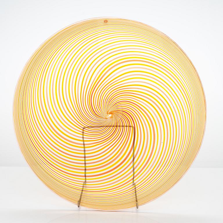 Kerttu Nurminen, vas och fat, "Palazzo", filigranglas, signerad Kerttu Nurminen Nuutajärvi.