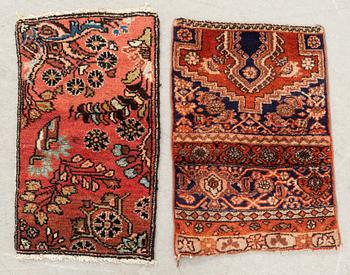 Rug Wagireh (provenance rug) 2 pcs Tafresh and Bidjar semantika approx. 60x34 cm and 55x40 cm.