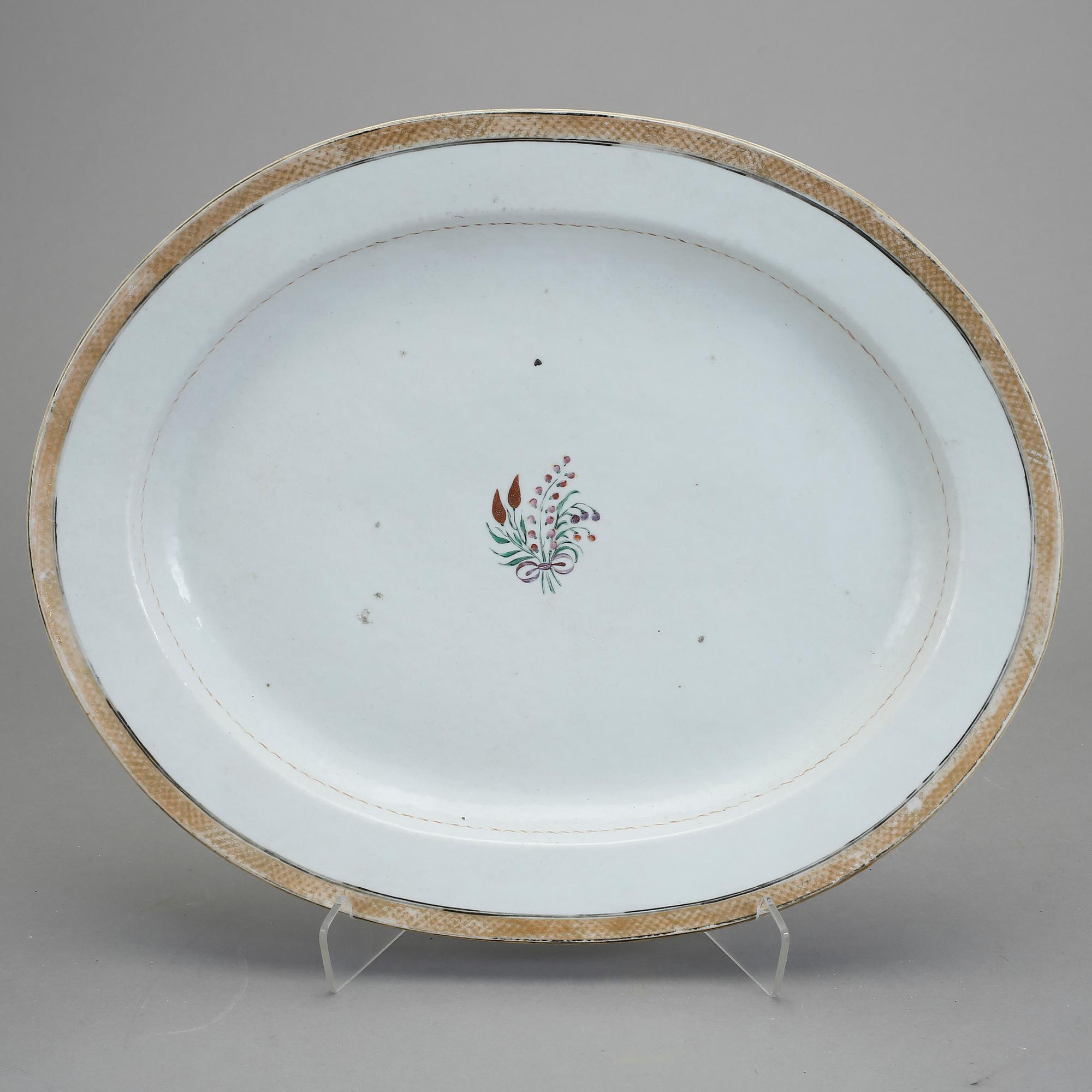 STEKFAT, kompaniporslin. Qing dynastin, Qianlong (1736-95).