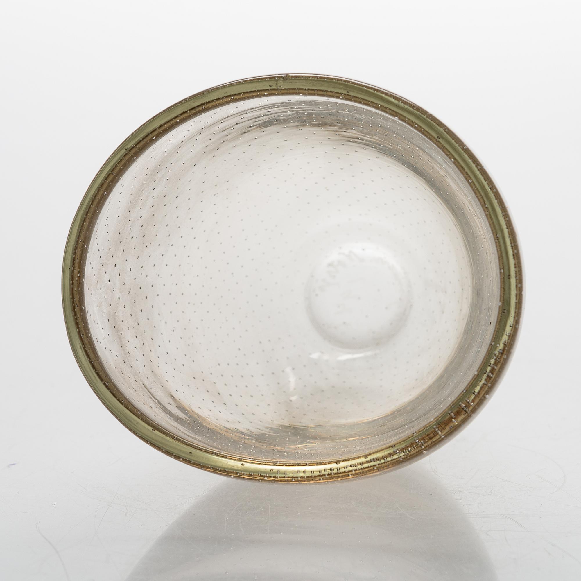 Gunnel Nyman, Glass vase, signed G. Nyman Notsjö 1947.